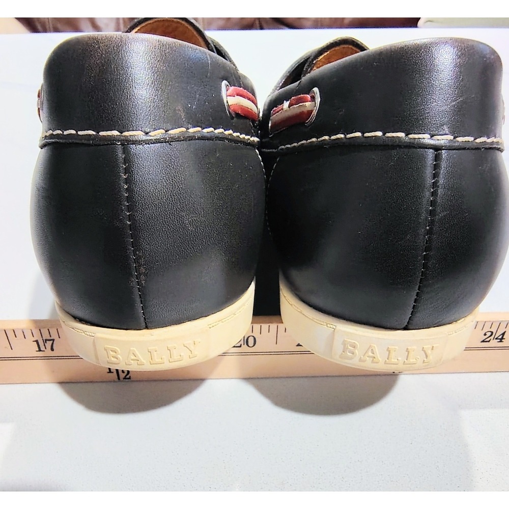 Bally Boat Shoes Loafers Mens Dark Brown Leather Deck Loafers Switzerland 8D - Picture 9 of 11
